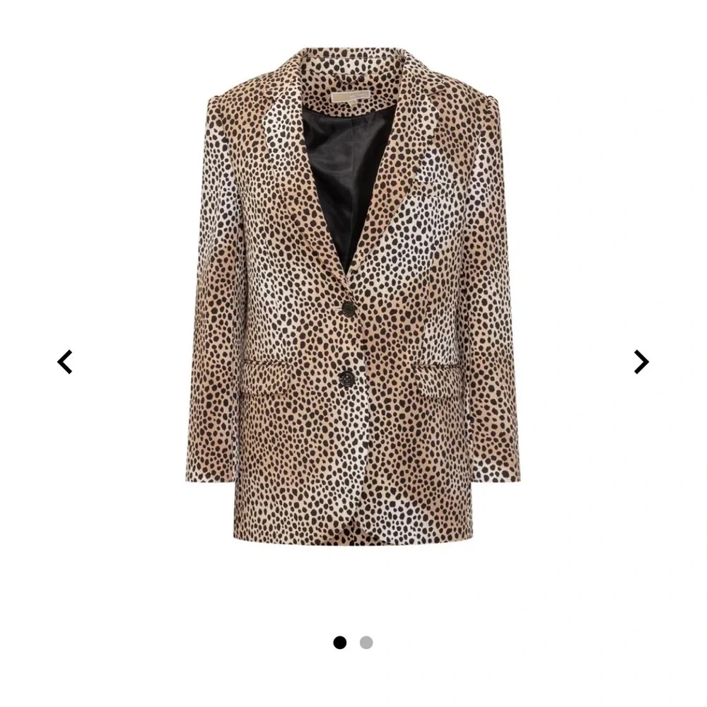 Michael Kors Cheetah Print Stretch Crepe Blazer Size 12 - Picture 7 of 9